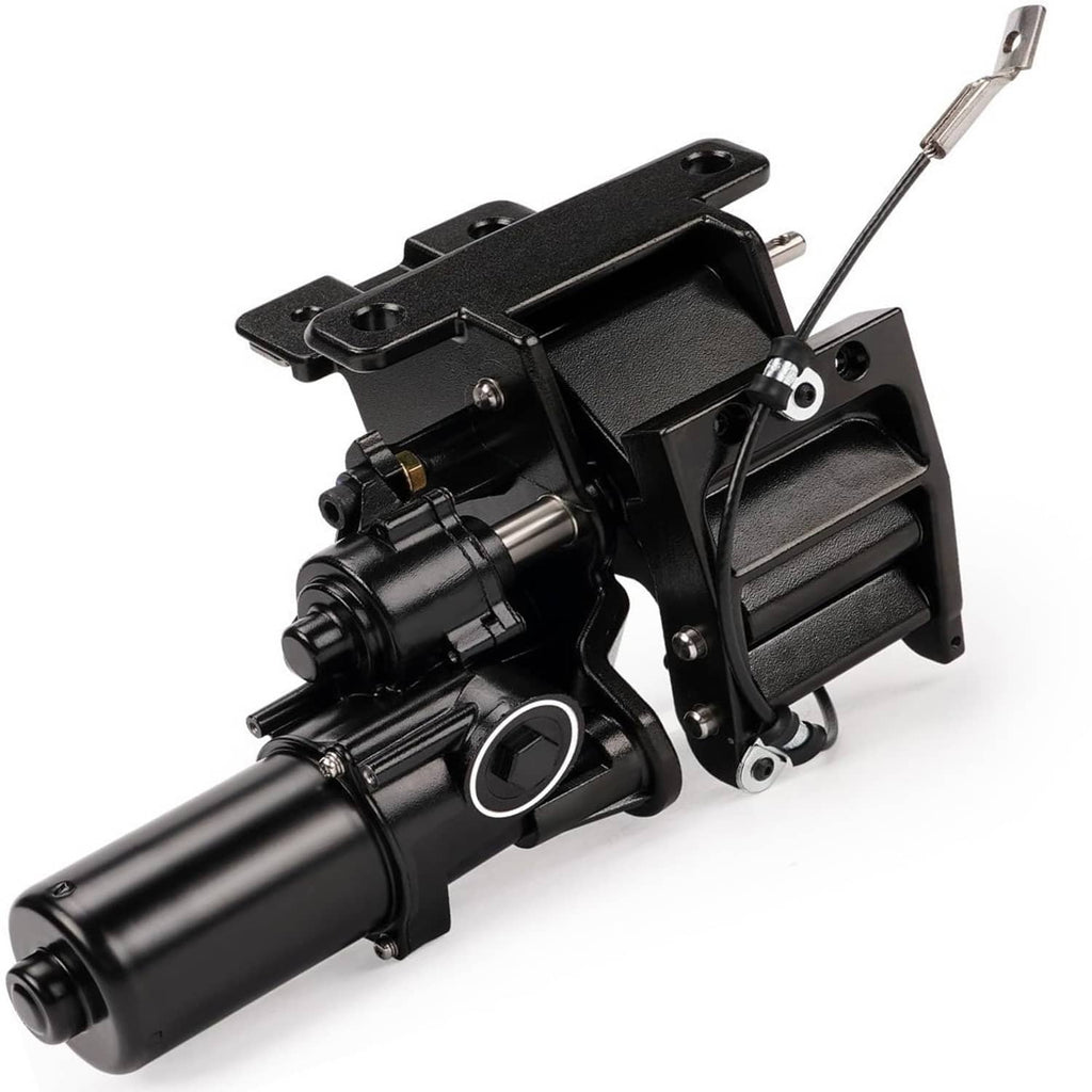 Power running board motor bracket with black actuator cylinder and mounting base