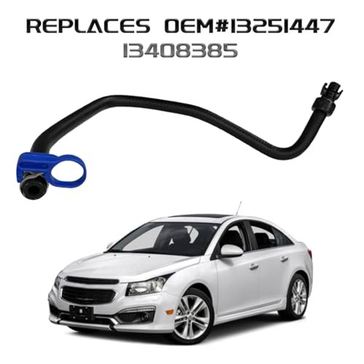 Coolant hose replacement set: black hose with blue ring connector on car