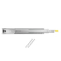Ball bearing drawer slide with lock lever, full-extension, silver metal rail