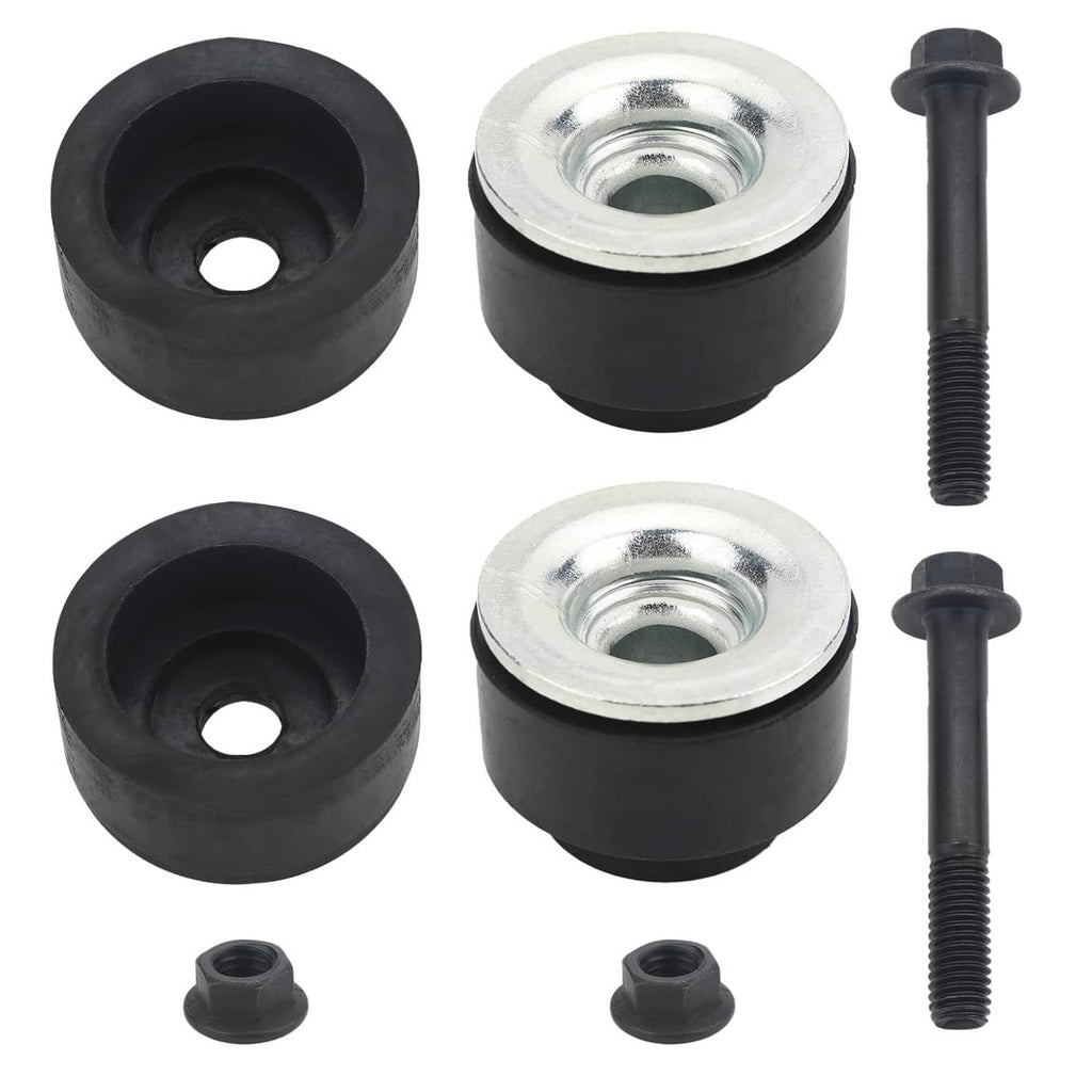 Rubber mount bushings, steel washers, and mounting bolts hardware set