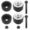 Rubber mount bushings, steel washers, and mounting bolts hardware set