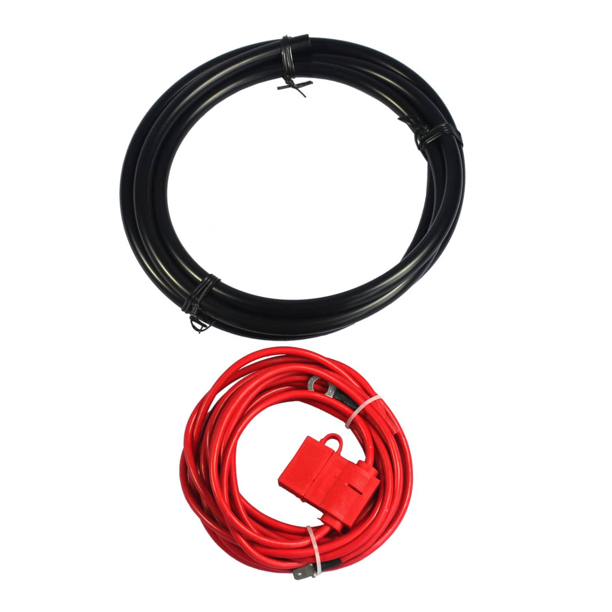 Black and red cable harness with connector for onboard air compressor