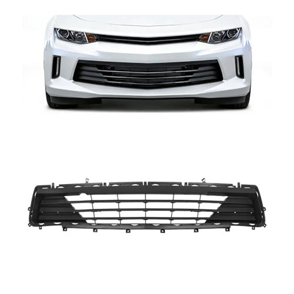 Black lower grille insert with wide horizontal mesh openings and frame