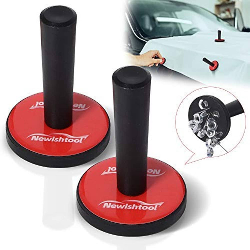 Vinyl wrap suction holder tool set with two tall suction bases and red mounting discs
