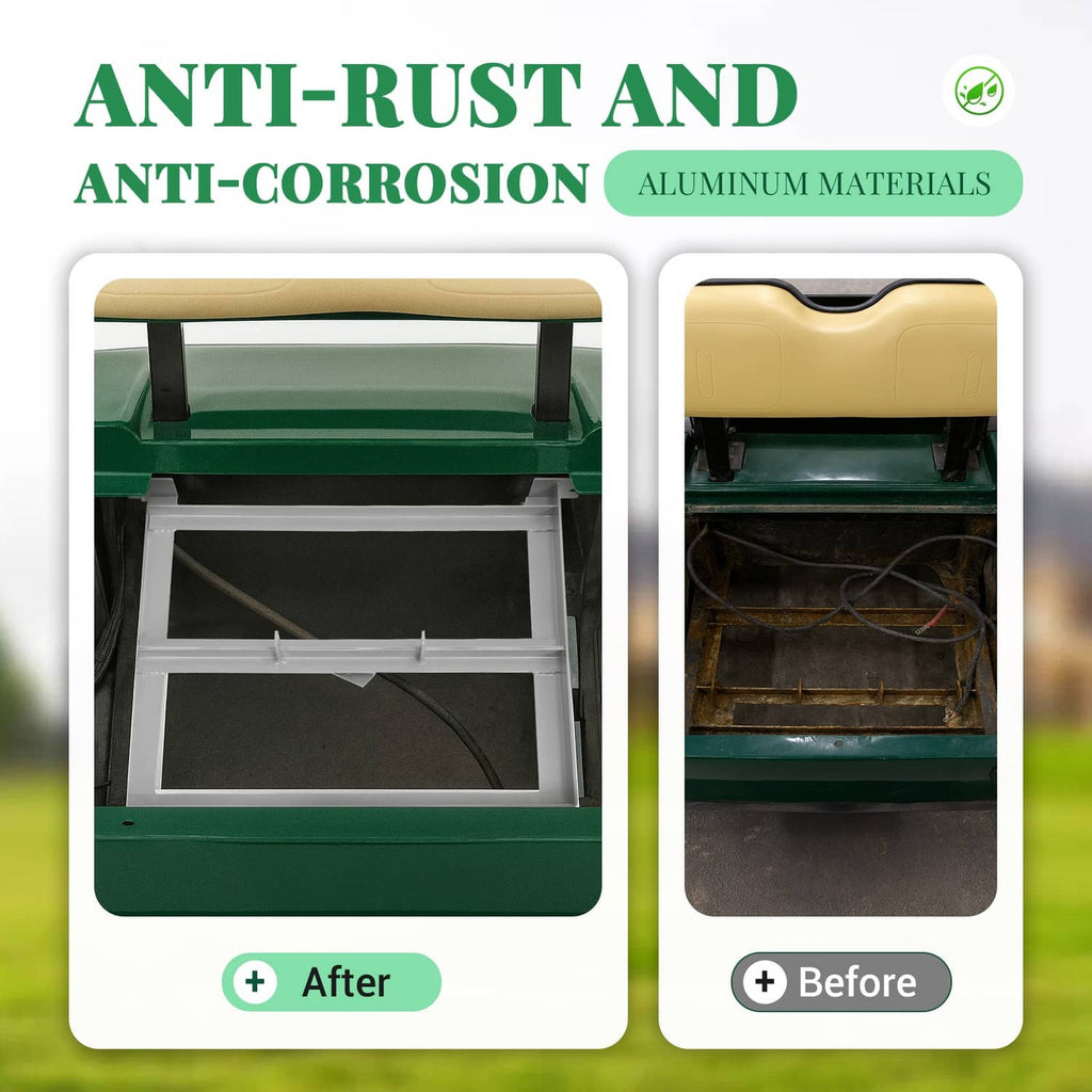 Aluminum battery tray rack showing open top frame with corrosion-resistant design
