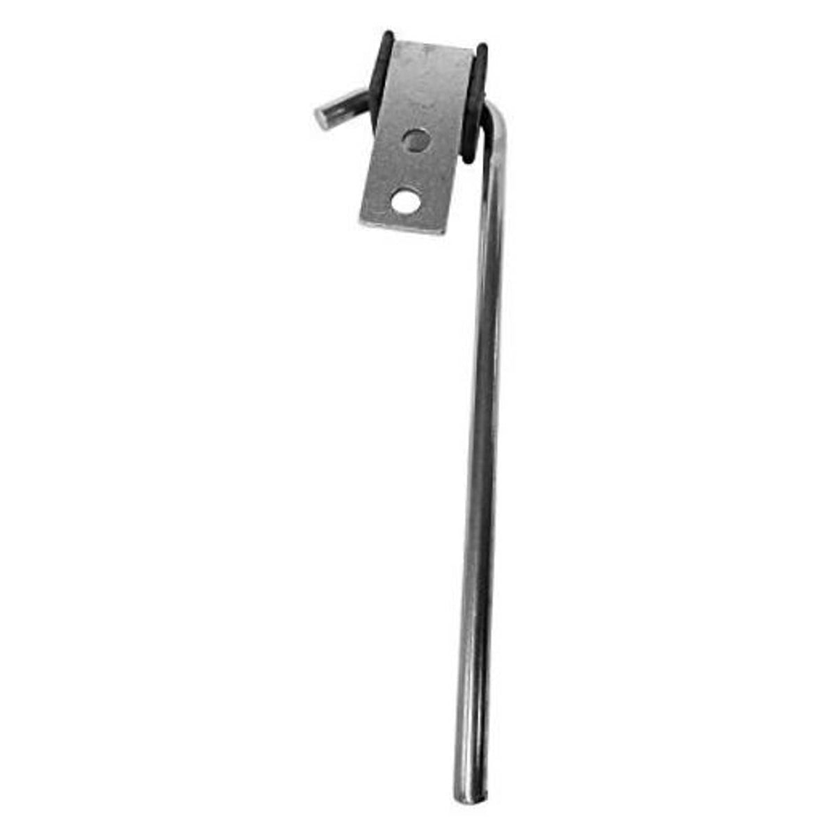 Exhaust system hanger with metal rod and rectangular bracket, two mounting holes