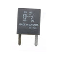 Dark gray 2-pin automotive plug-in relay with circuit markings on top