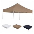 Khaki 10x10 canopy replacement top with straight-leg fit and reinforced corners