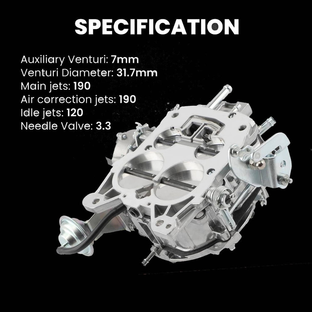 Silver carburetor assembly with top venturi opening and side fuel inlet