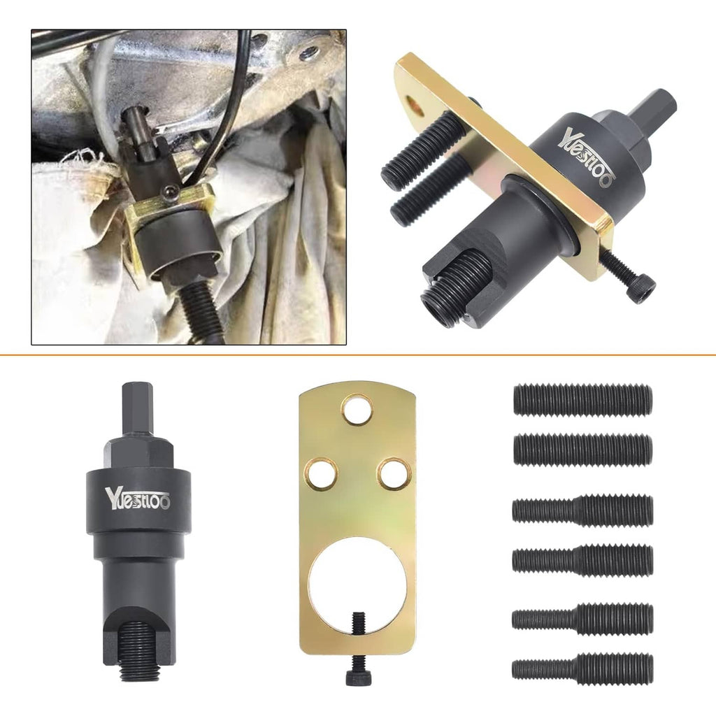 Chain guide rail pin puller with gold plate and multiple threaded bolts
