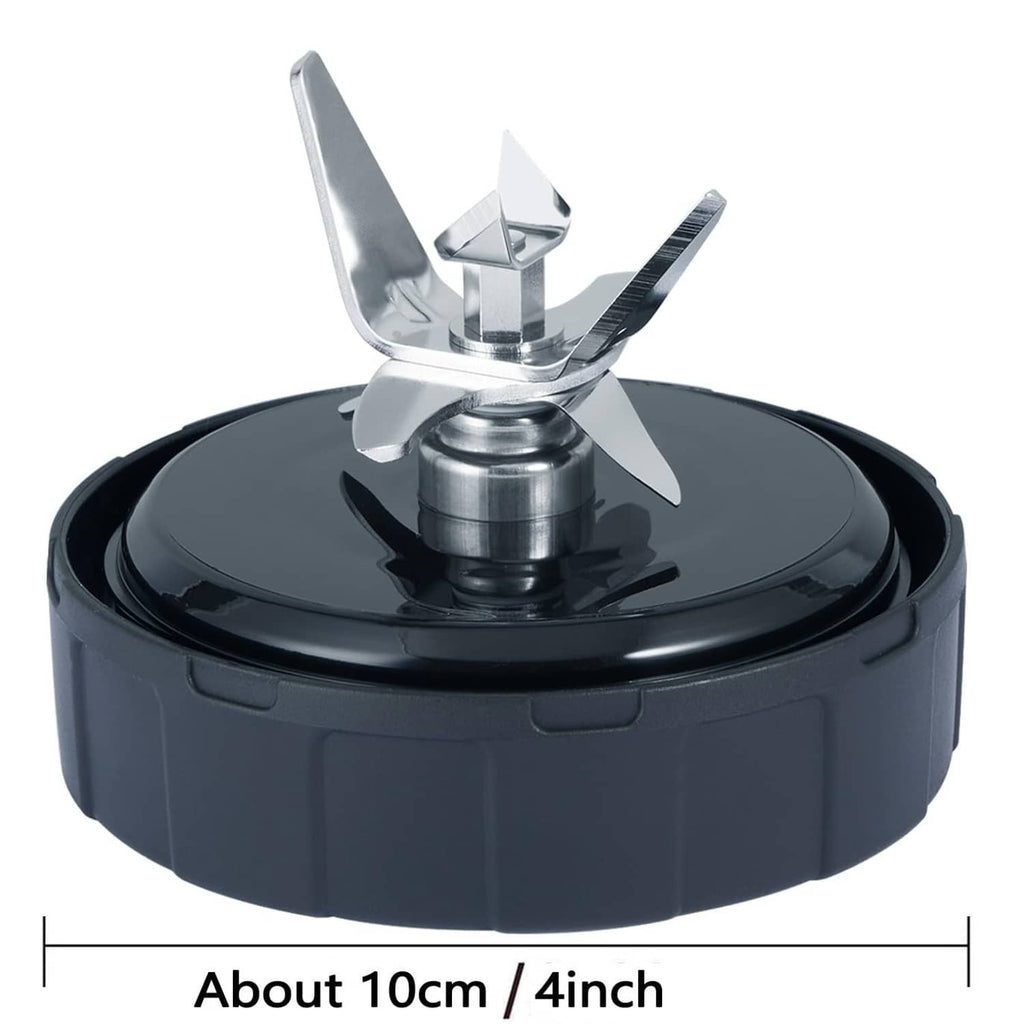 Stainless steel blender blade assembly with black base ring