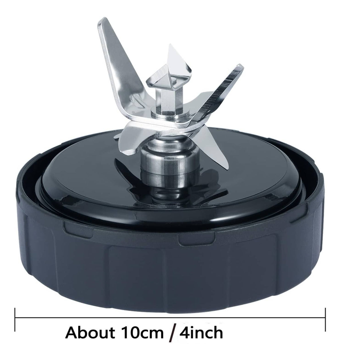 Stainless steel blender blade assembly with black base ring