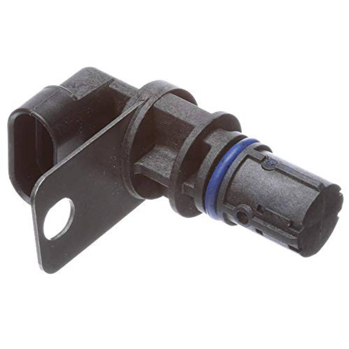 Engine crankshaft position sensor, black housing and blue ring on gray connector