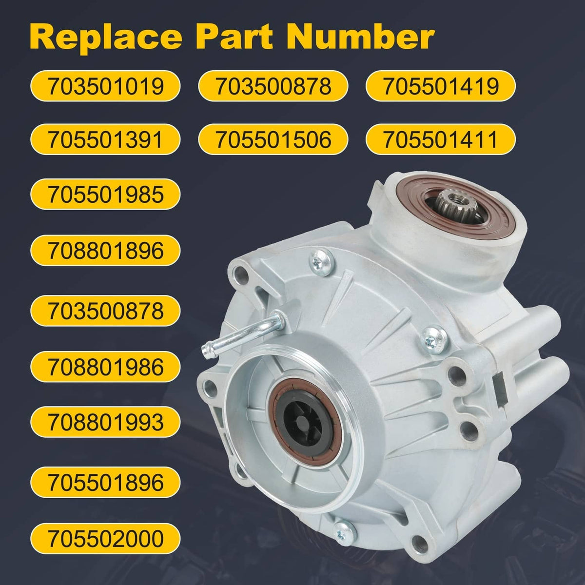 Silver rear differential assembly with circular seal and brown outer bearing ring