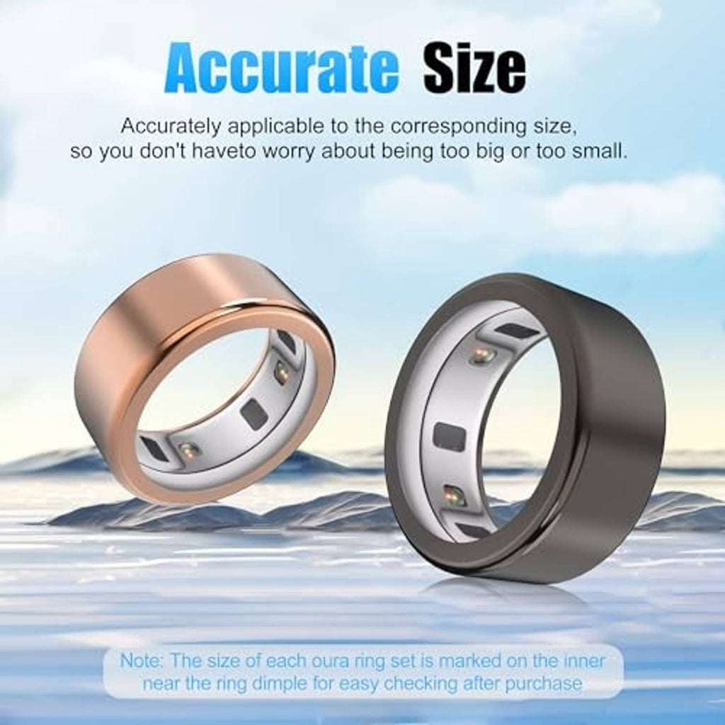 Ultra-thin ring case covers: rose gold and black with visible metal insert window.