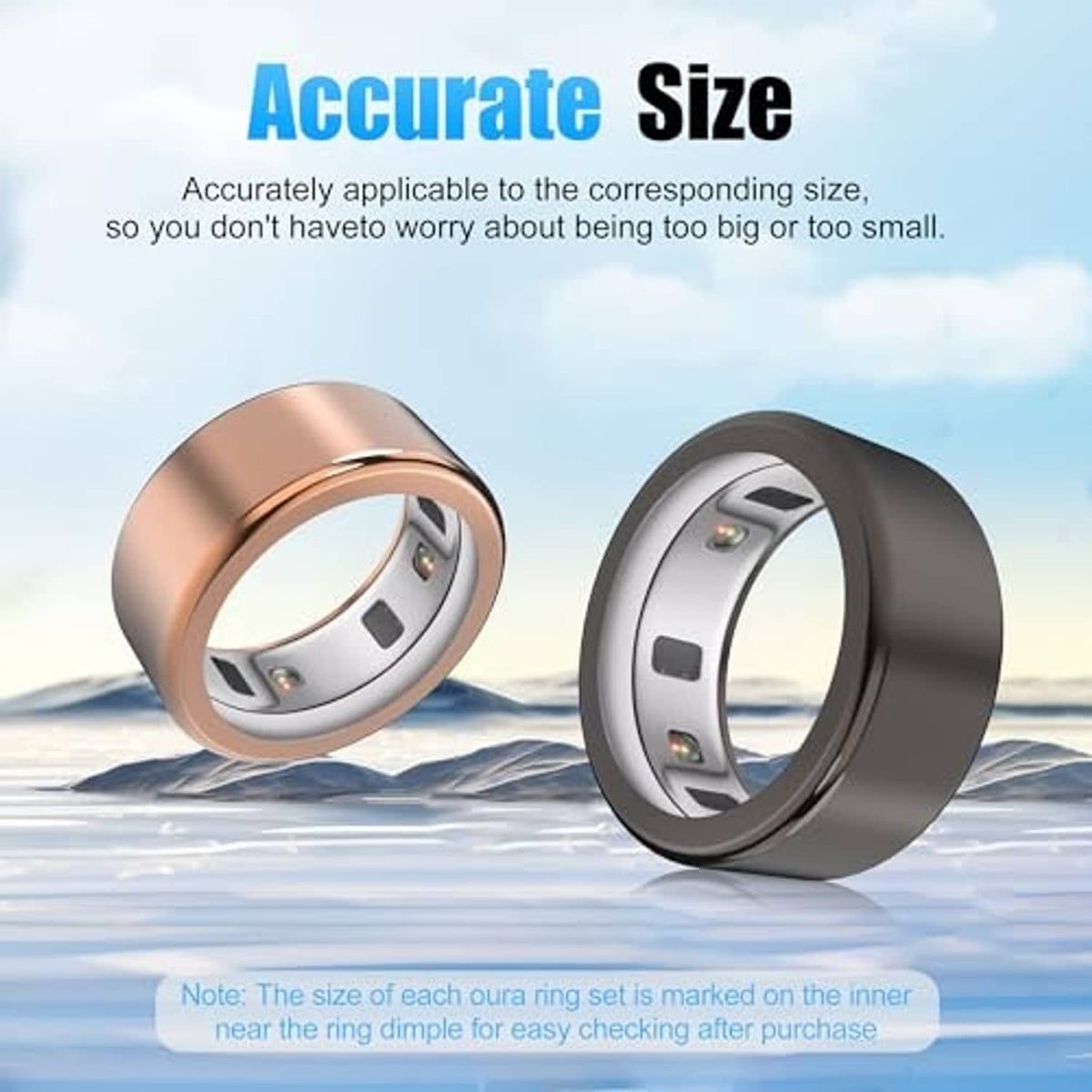 Ultra-thin ring case covers: rose gold and black with visible metal insert window.