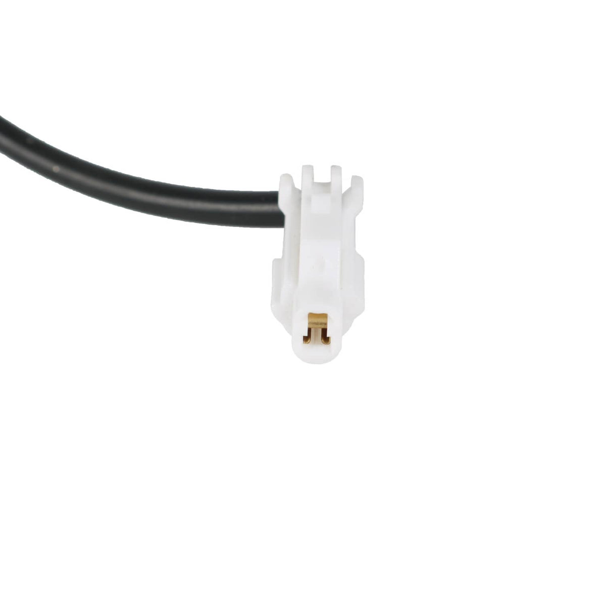 Carburetor wiring harness connector with black cable and white plug
