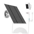 6W solar panel with wall mount bracket and connected cables for security camera