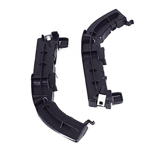 Pair of front bumper support brackets, black plastic, curved inner mounting clips