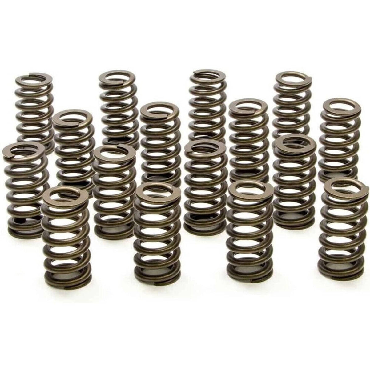 Valve spring set with multiple steel springs and dark inner coils for engines