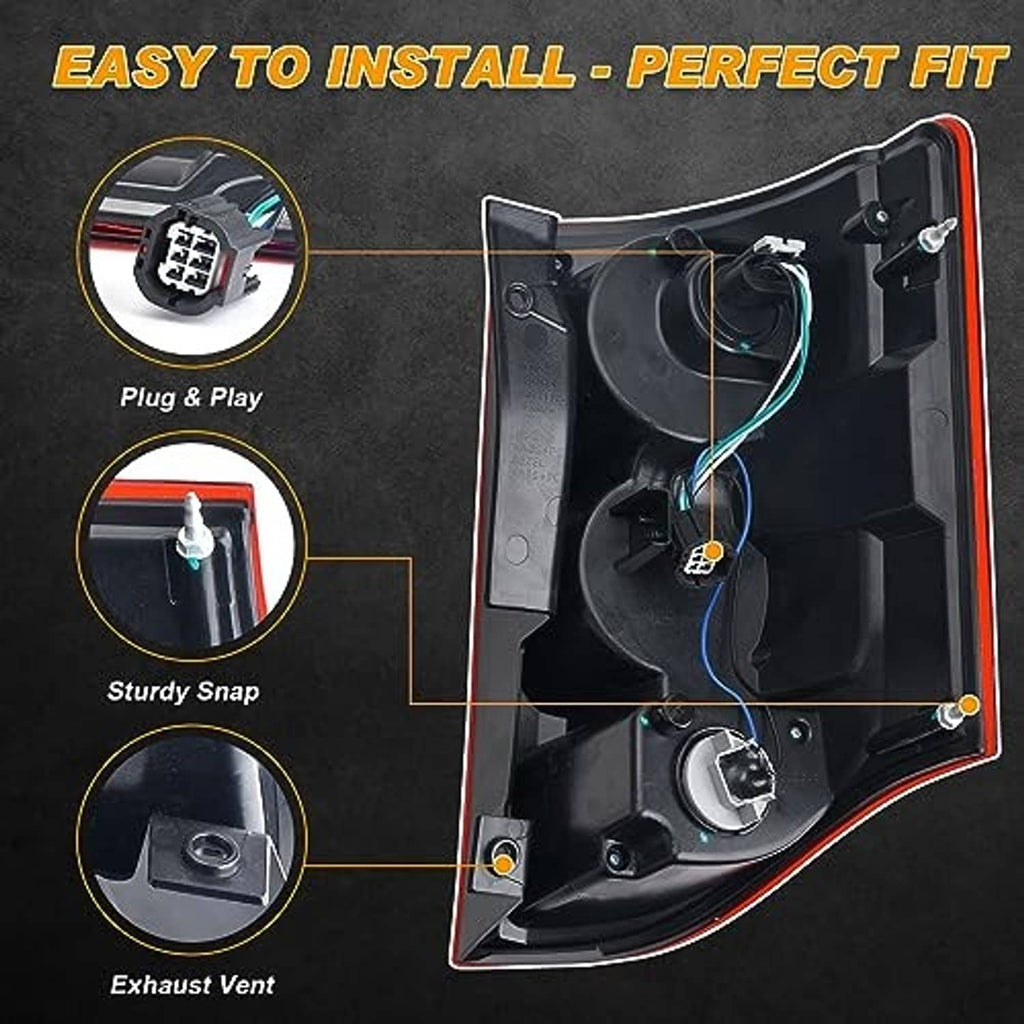 Rear right tail light assembly housing with visible back wiring and connector ports
