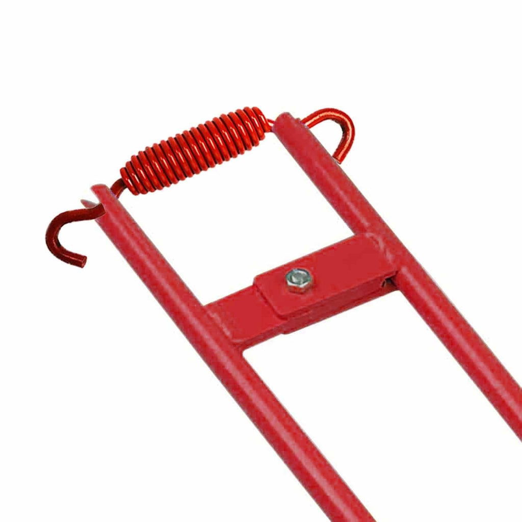 Red truck brake spring tool with cross bracket and coil springs assembly