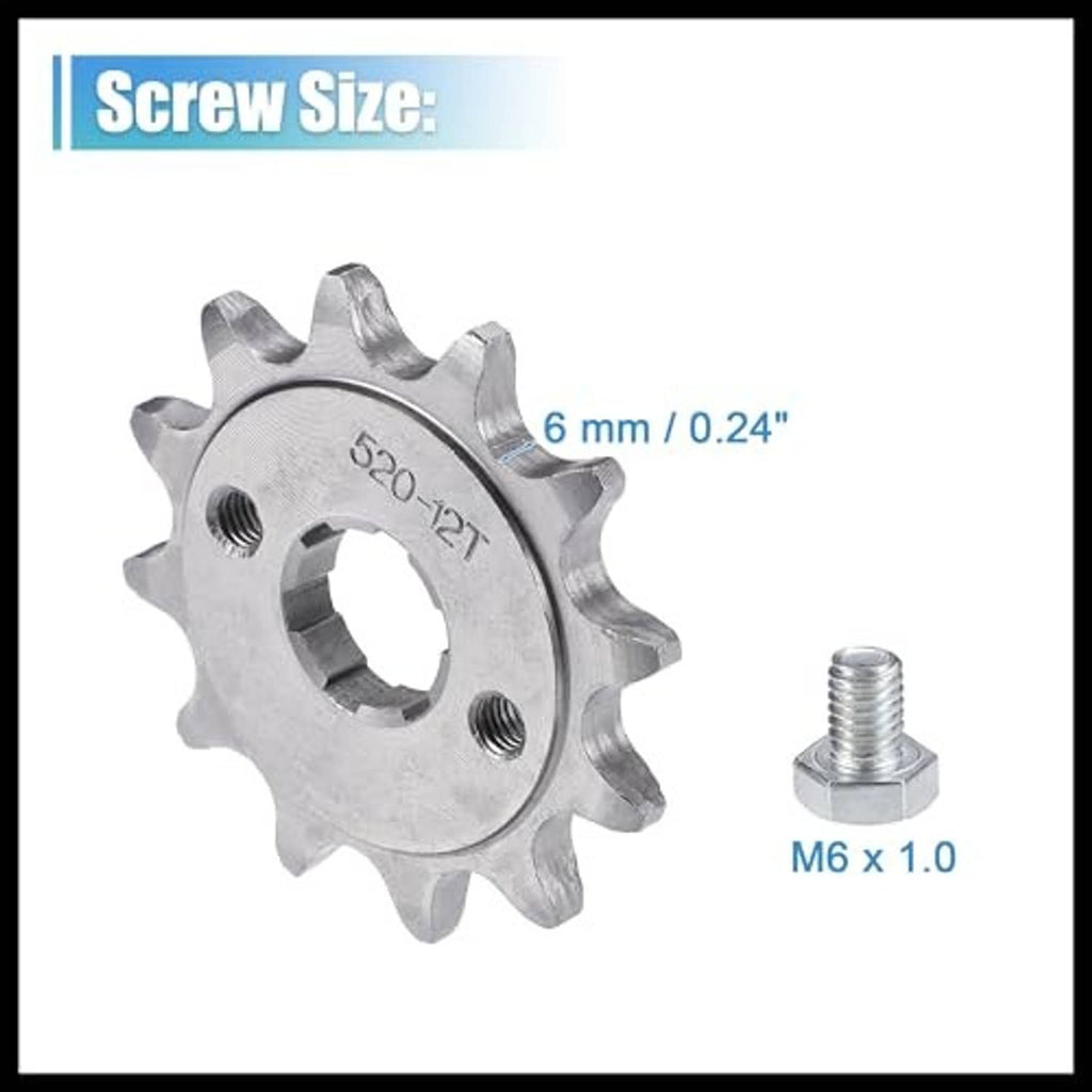 Steel motorcycle sprocket with mounting holes and M6x1.0 screws