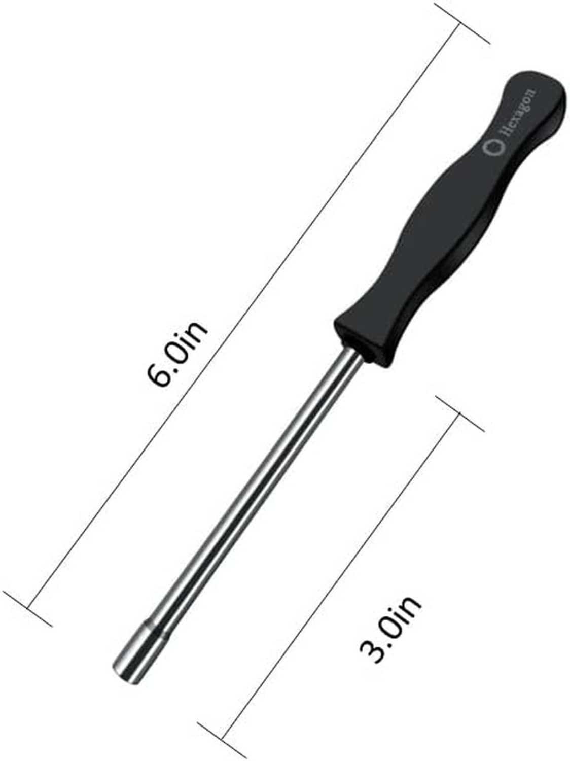 4mm hex carburetor adjusting tool with black handle, silver shaft, hex tip
