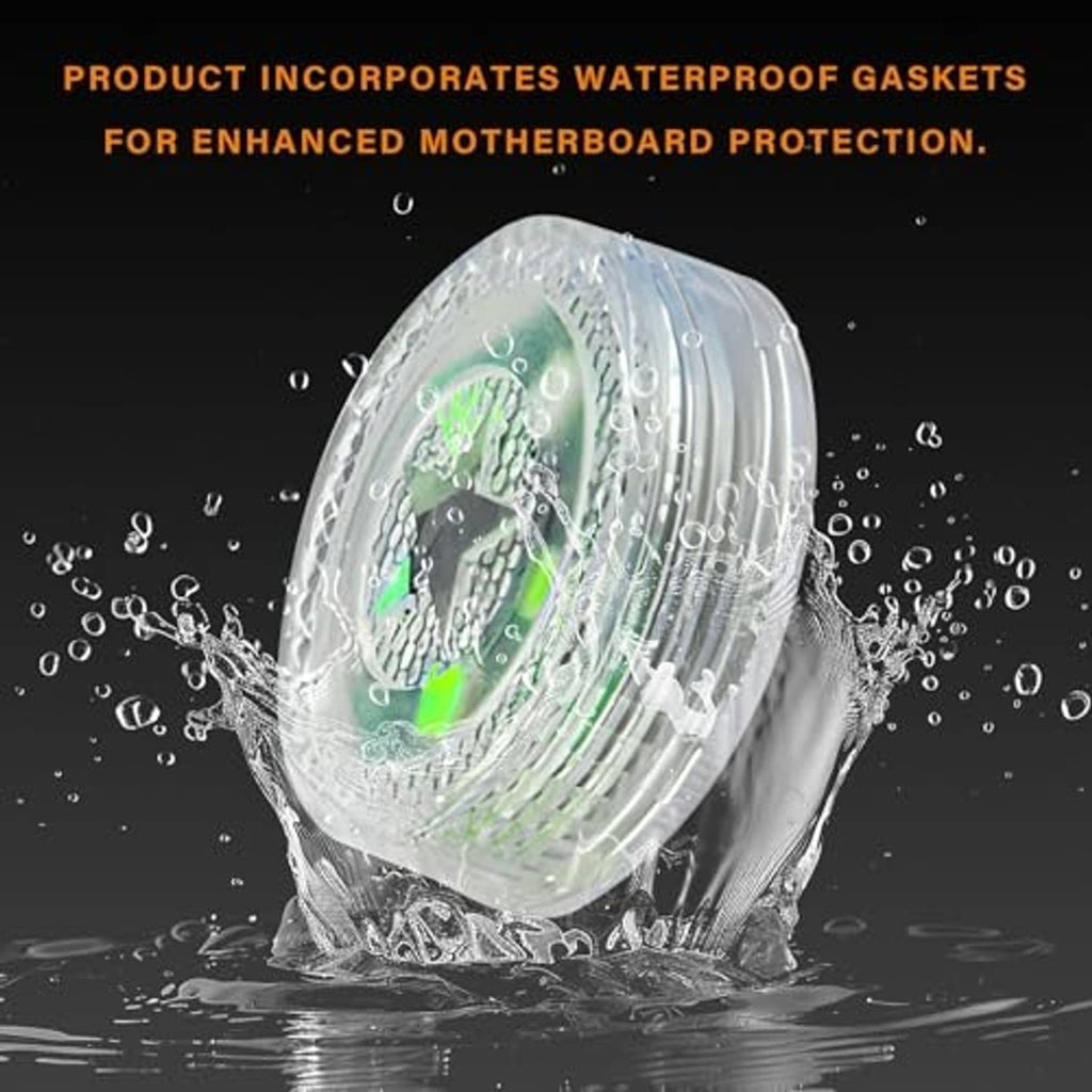 Waterproof green LED warning light in clear dome with sealing gasket