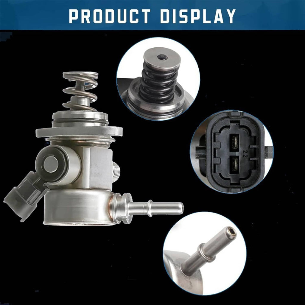 Metal high pressure fuel pump assembly with visible spring and electrical plug