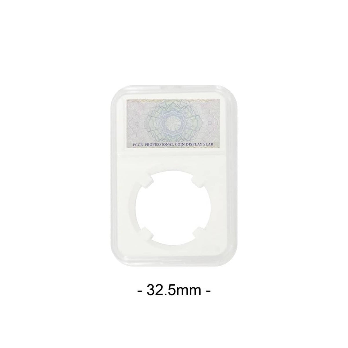 Acrylic 32.5mm coin slab holder, clear front case with round coin opening