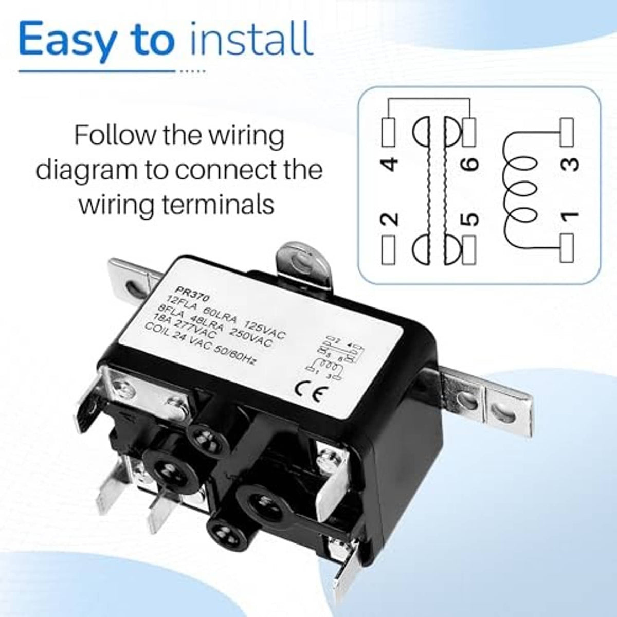 Black AC fan relay with mounting tabs and wiring terminals on a metal bracket