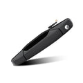 Black front driver-side exterior door handle, smooth black housing