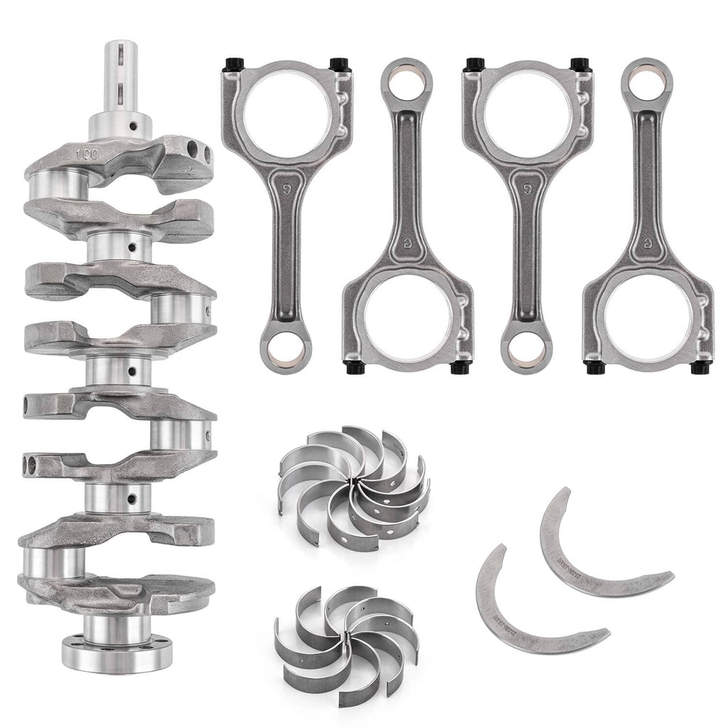Crankshaft connecting rod bearing kit with crankshaft and rod bearing inserts