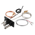 Natural gas pilot ignition assembly with black mounting bracket, copper tubing, and wire leads