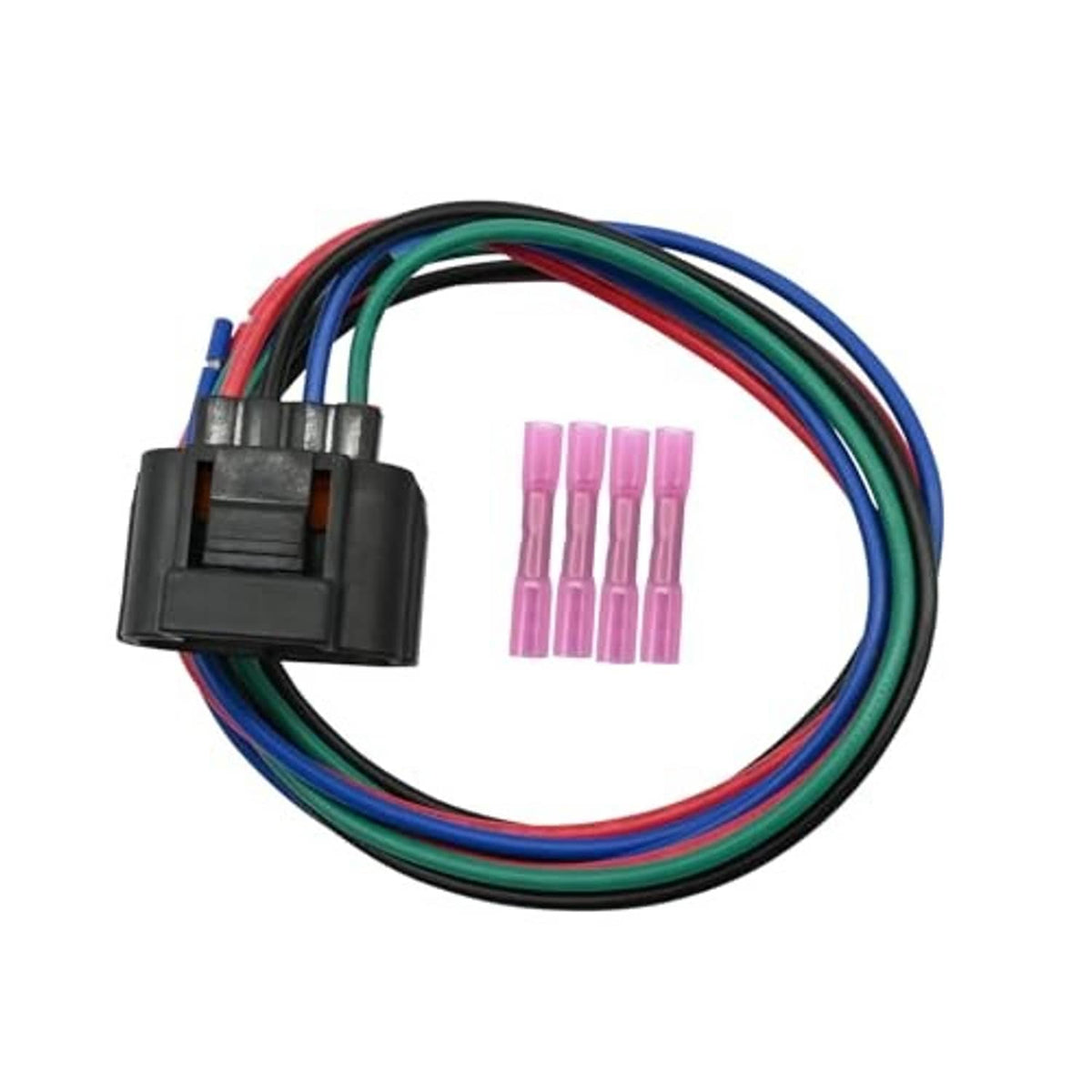 Throttle body actuator connector pigtail with inline plug, multicolor wire leads and terminals