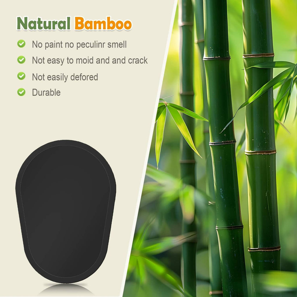 Black oval bamboo mixer slider pad with smooth surface