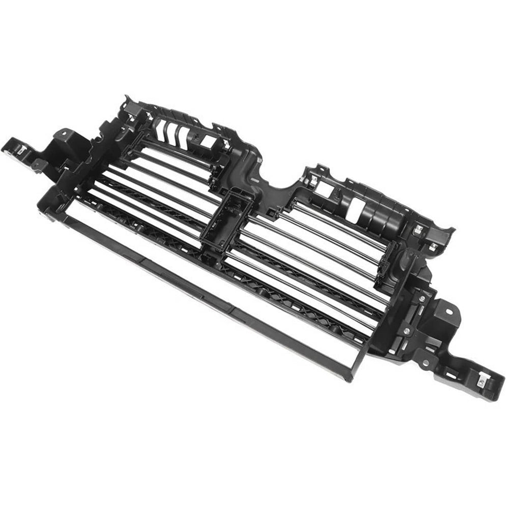 Black hood grille shutter vent assembly with dual rows of horizontal slats