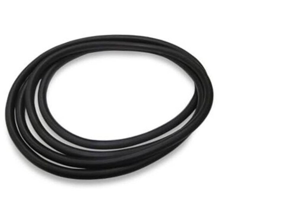 Black rubber front rack storage compartment seal, flexible loop gasket