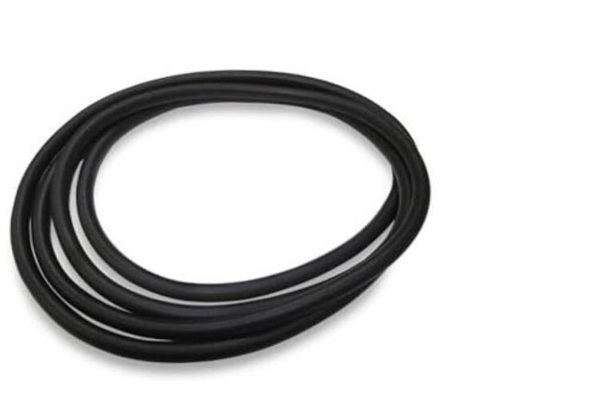 Black rubber front rack storage compartment seal, flexible loop gasket