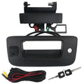Black tailgate handle backup camera with wiring harness and mounting bracket