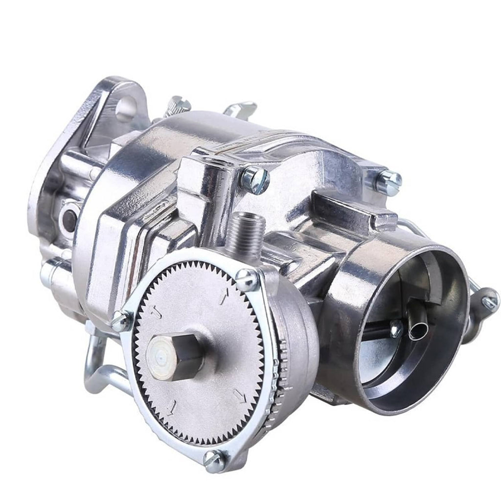 Metal Rochester-style 1-barrel carburetor with throttle body and mounting bracket