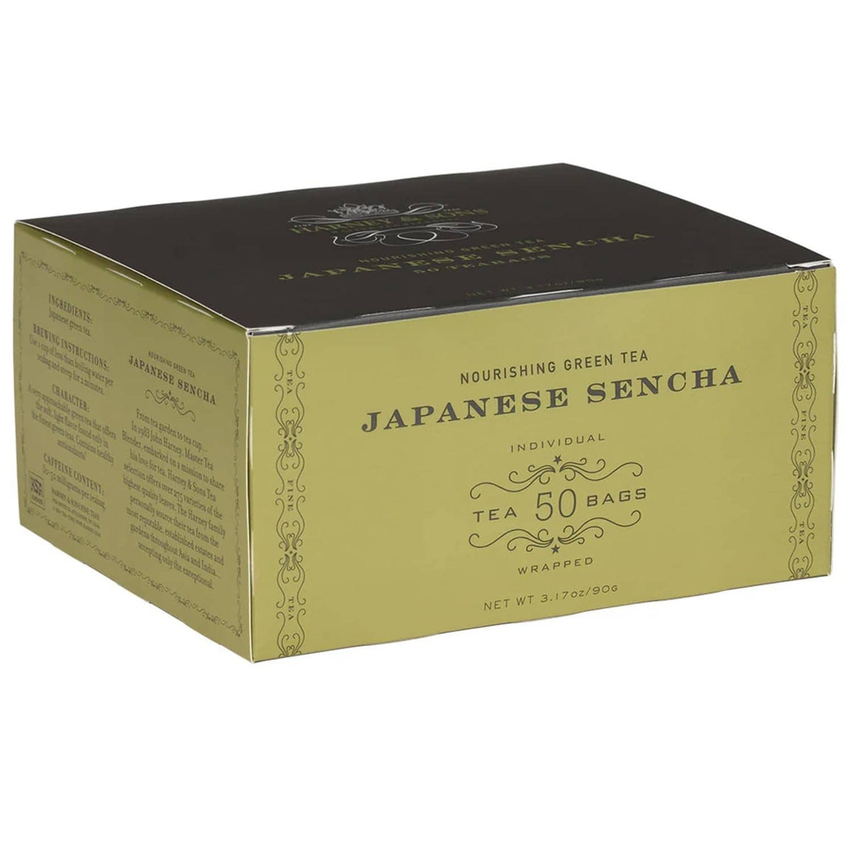 Harney & Sons Japanese Sencha green tea tin box with 50 individually wrapped tea bags