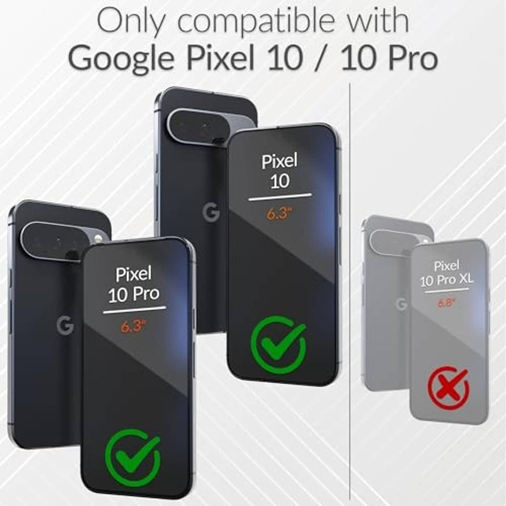 Phone case set for Google Pixel 10 and Pixel 10 Pro shown with camera openings