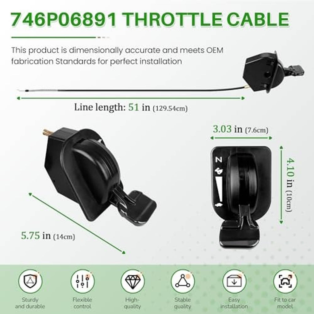 Black throttle cable with control module and metal cable housing