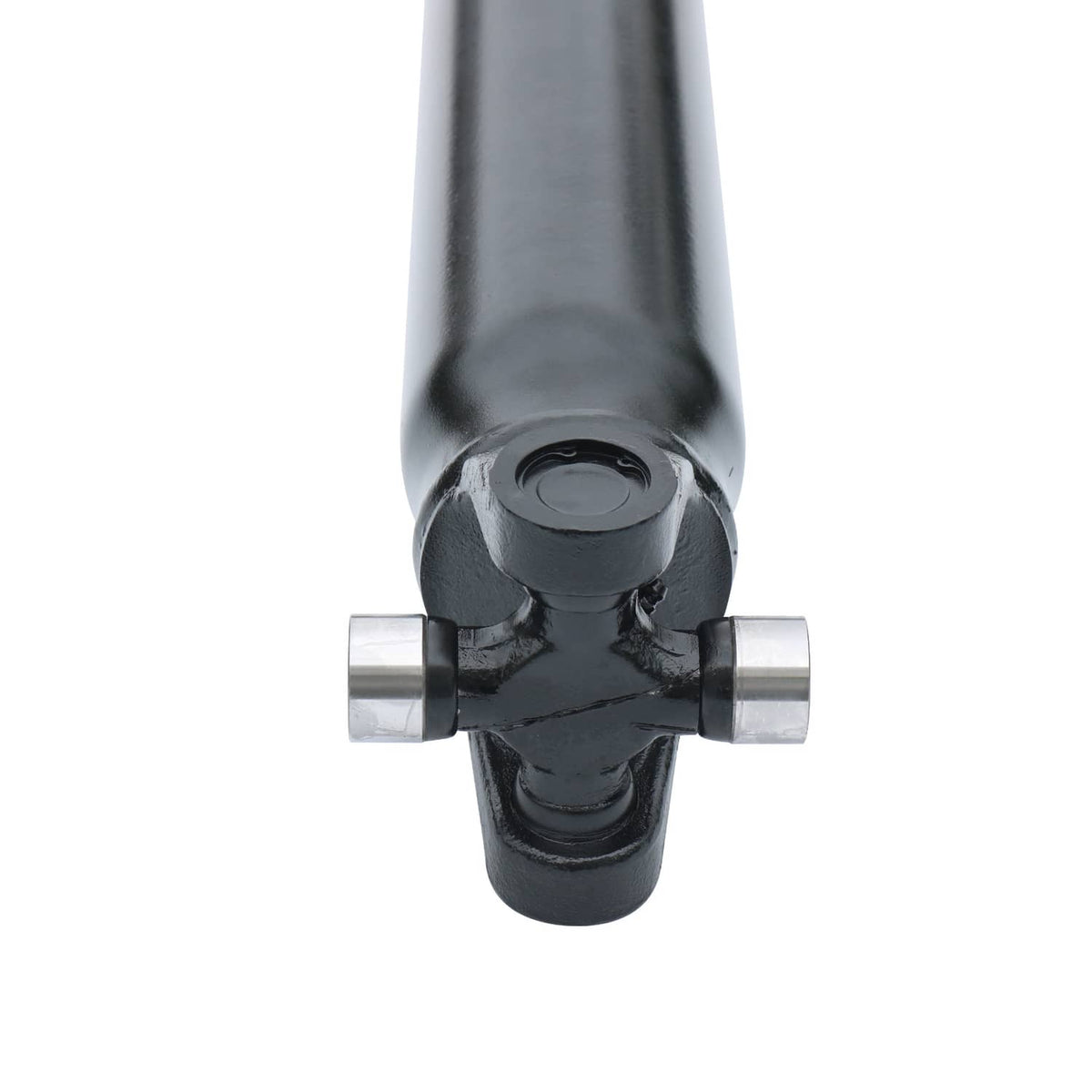 Black rear prop shaft yoke with cross bearing and two metal end caps