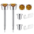 Disposable ear piercing gun kit with two guns and 4mm yellow cubic zirconia studs
