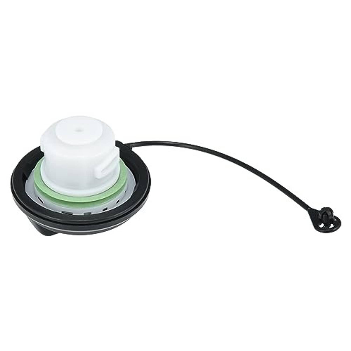 Fuel tank cap cover underside with white insert, green seal, black rim and cable