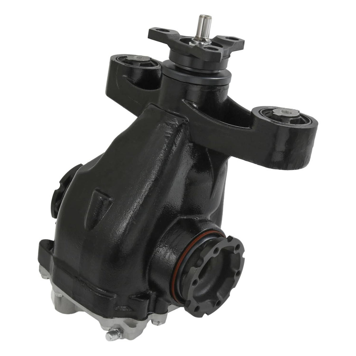 Rear differential carrier assembly with black housing and front mounting bracket