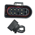Headlight pigtail connector harness with 7-wire plug and gray wiring leads